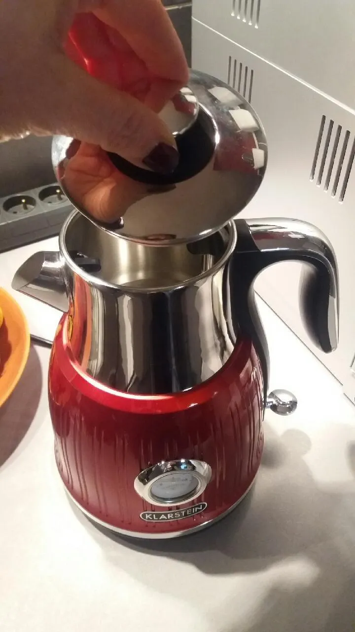 Klarstein Cancan bouilloire électrique 1,6 L rouge rétro