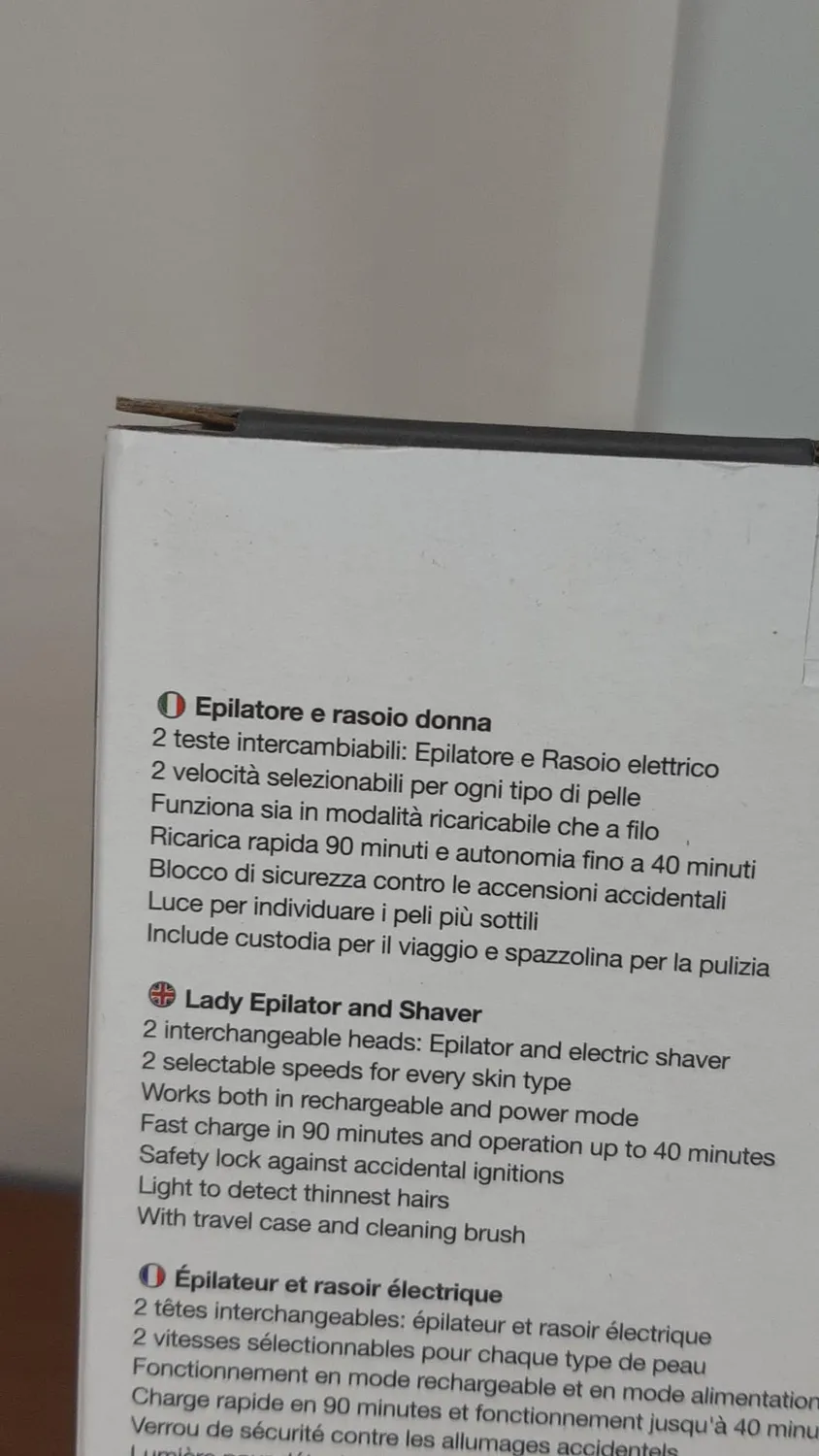 Beper 3BEPI001 Épilateur 2 en 1 Rechargeable Rasoir Lumière