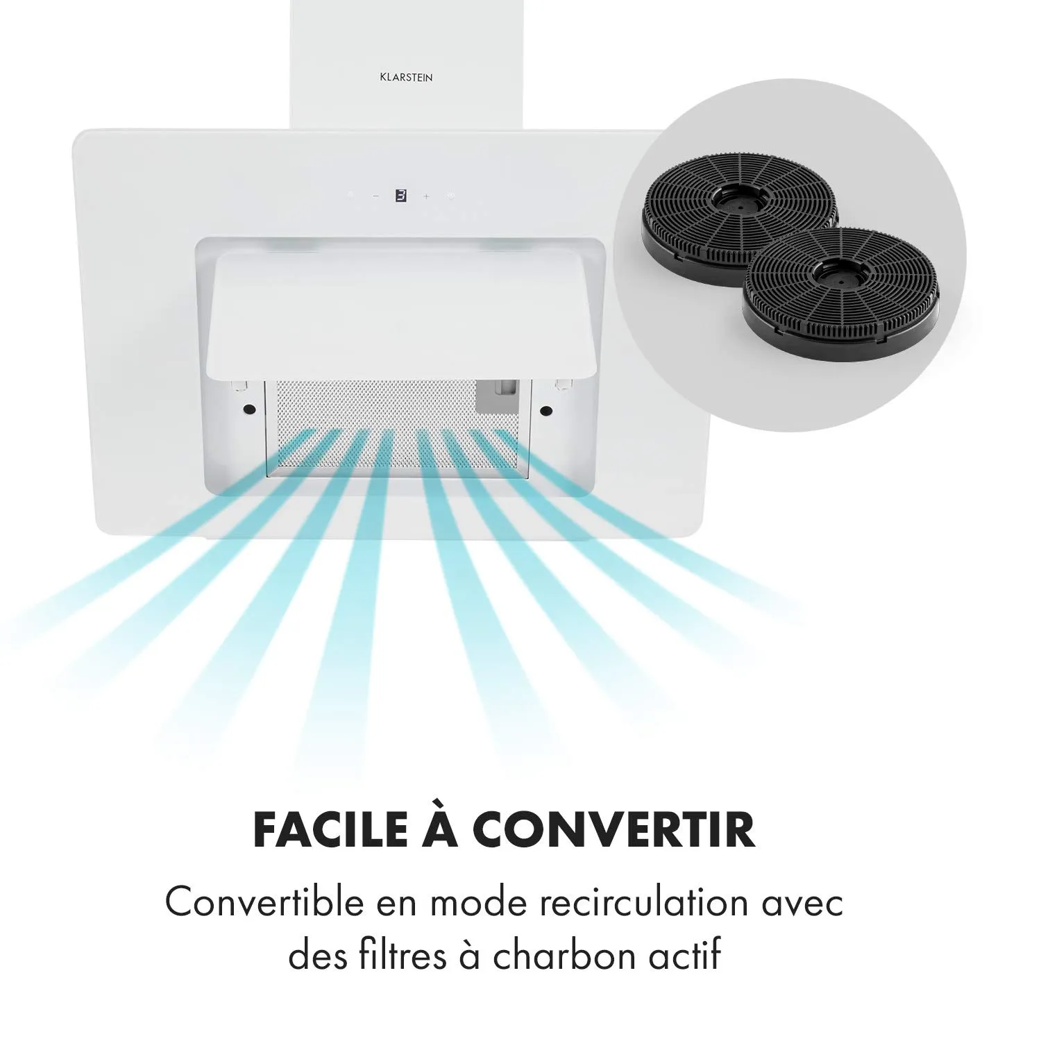 Klarstein Sofia hotte aspirante 60 cm blanc 300 m³/h