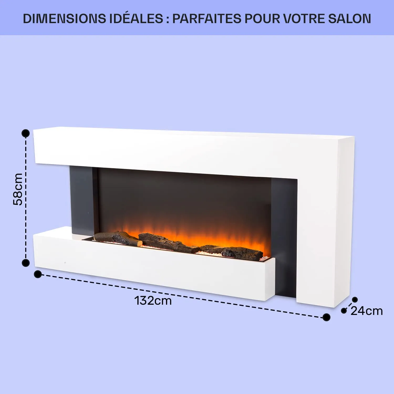 Klarstein Light & Fire 2 cheminée électrique 2000W effet flamme