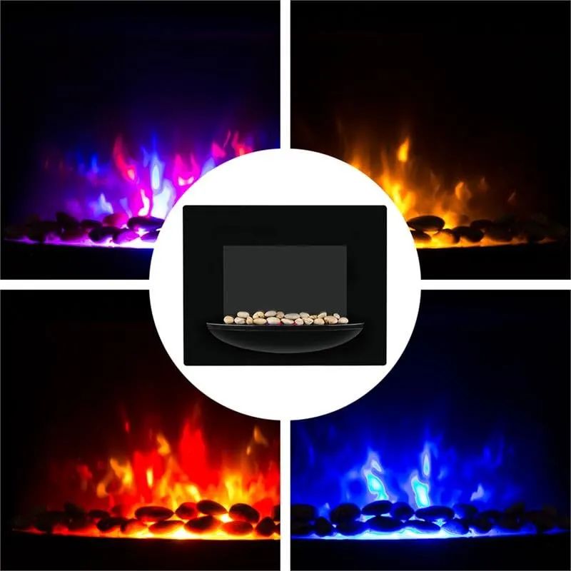 Klarstein Brasero cheminée électrique murale noir 1800 W