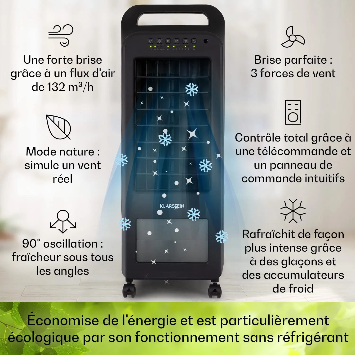Klarstein rafraîchisseur d'air 4 en 1 5,5 L 45 W