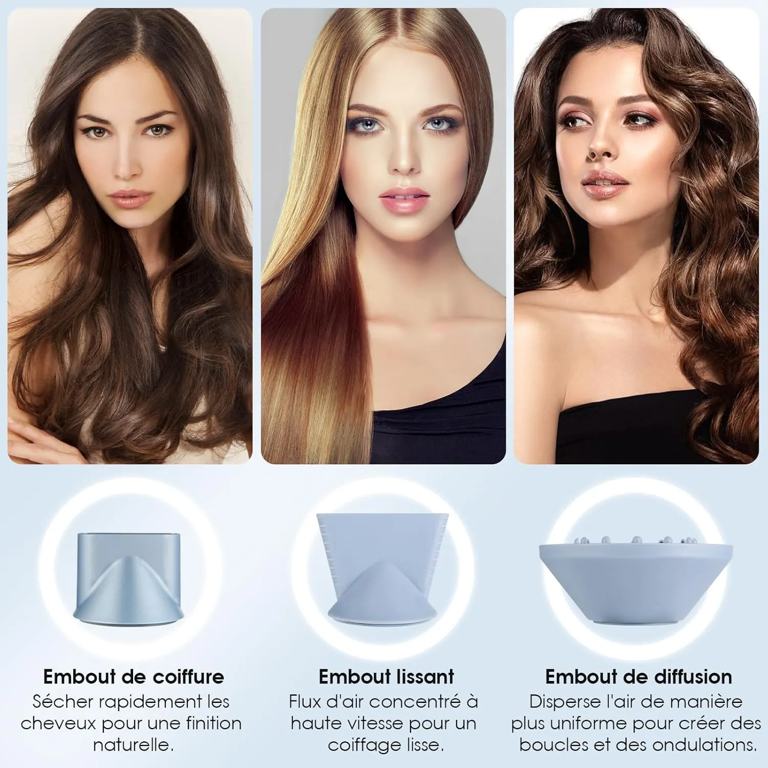 YASHE Sèche-Cheveux Ionique 1600W 110000 tr/min Diffuseur
