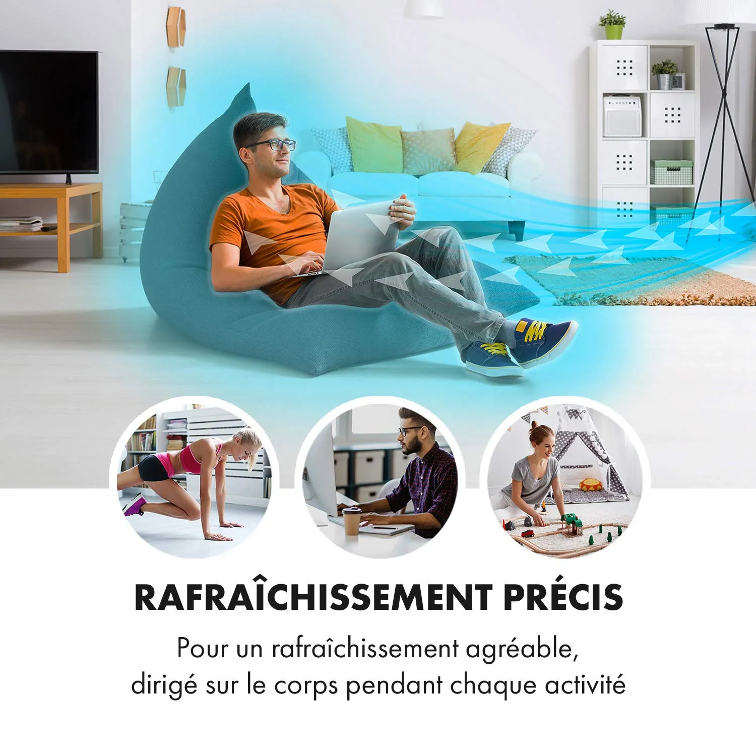 Klarstein Windspiel rafraîchisseur d'air blanc 100 W 8 L