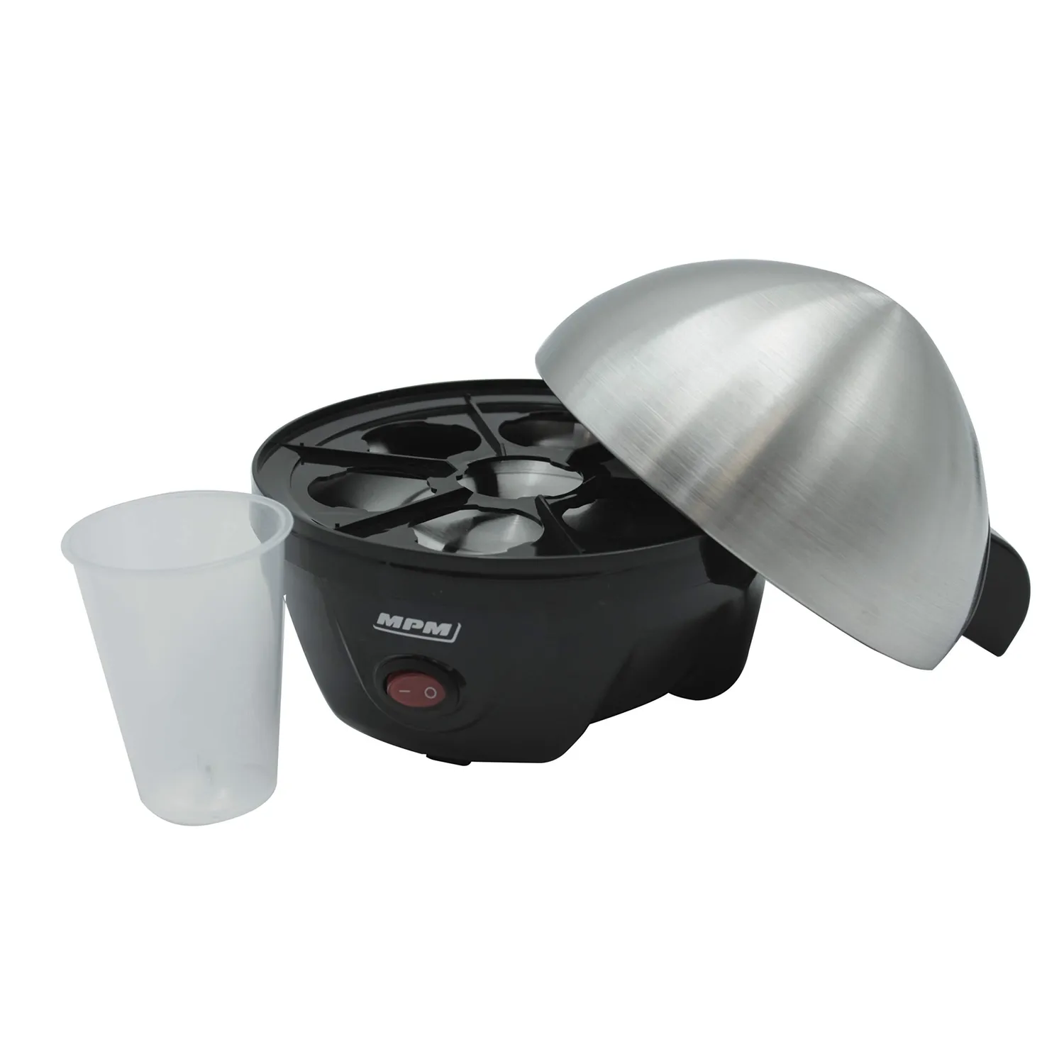 MPM MGJ-01M Cuiseur à Œufs 7 Œufs Noir Inox Doux-Dur