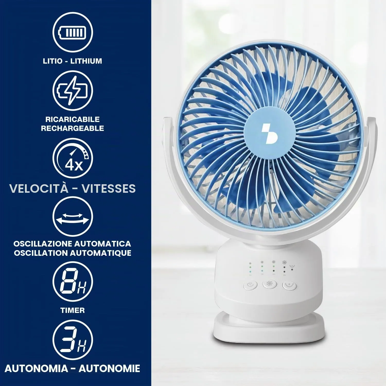 Beper P206VEN421 mini ventilateur à pince USB 4 vitesses
