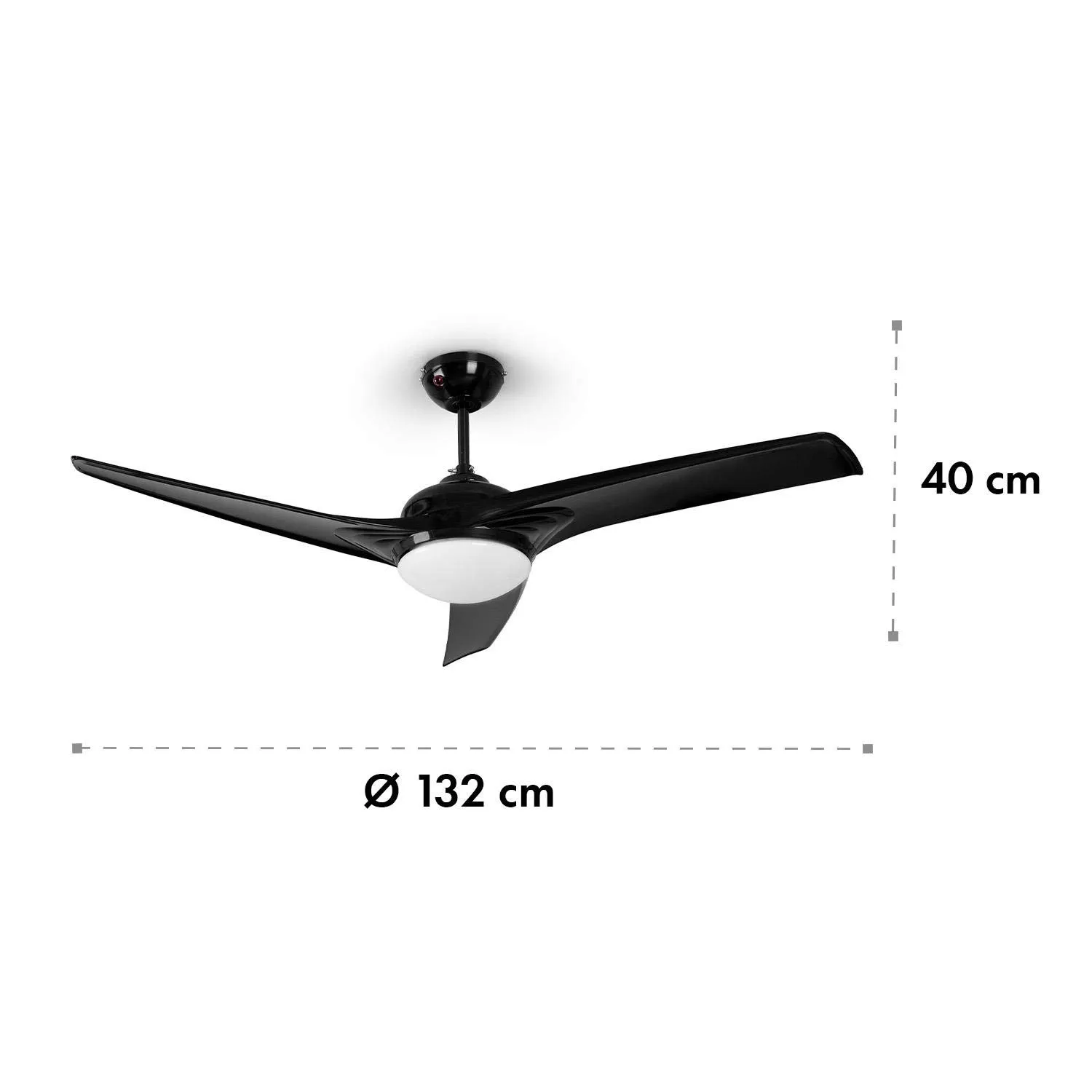 Klarstein Figo ventilateur plafond noir 132 cm luminaire