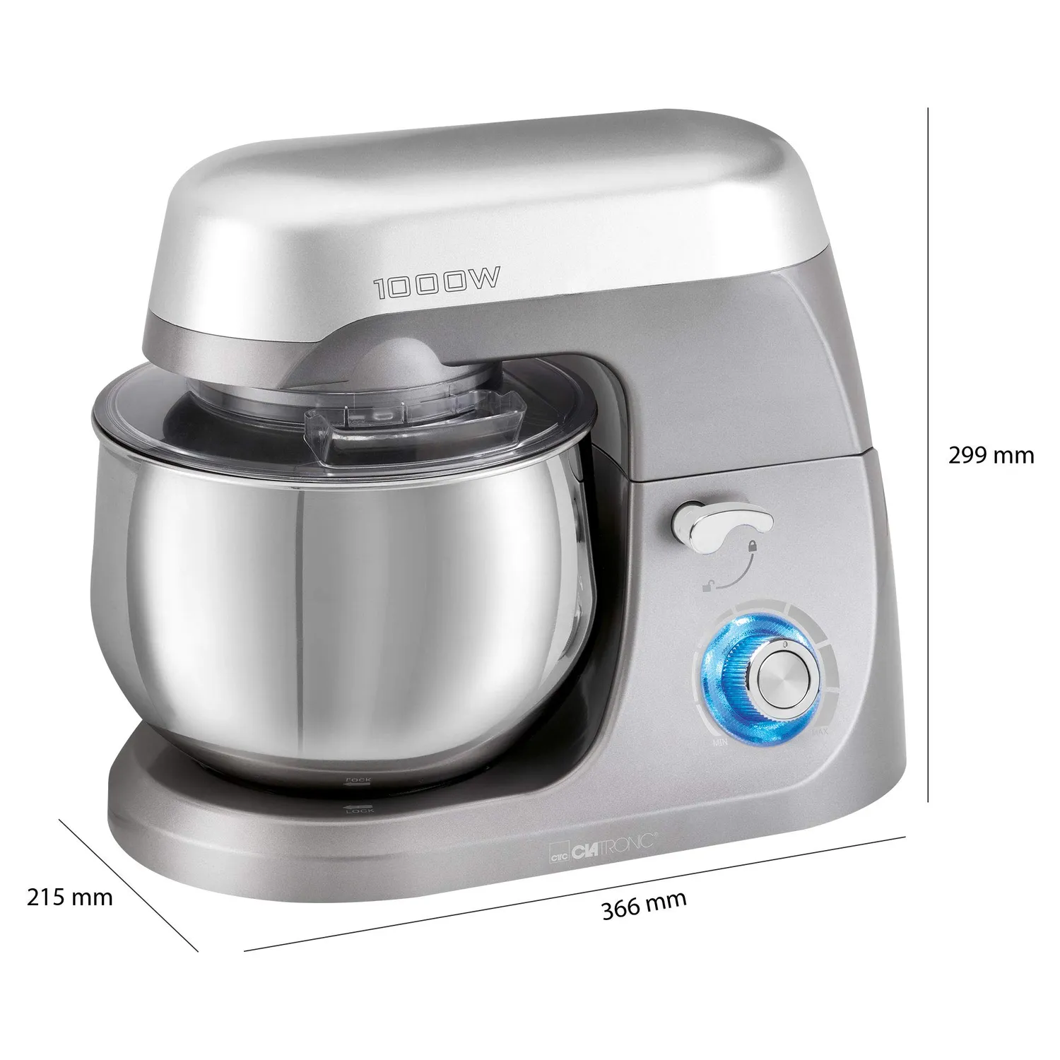 Clatronic KM 3709 robot pâtissier 5L 1000W inox