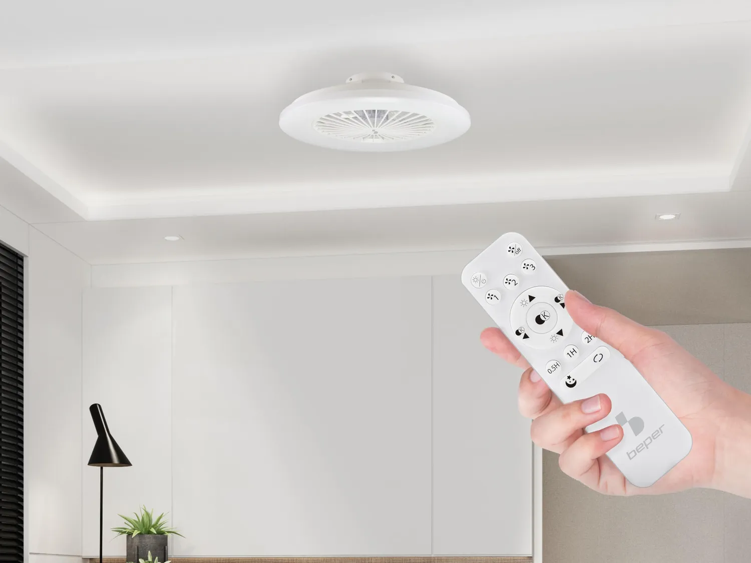 Beper P206VEN640 ventilateur plafond blanc LED 50 cm