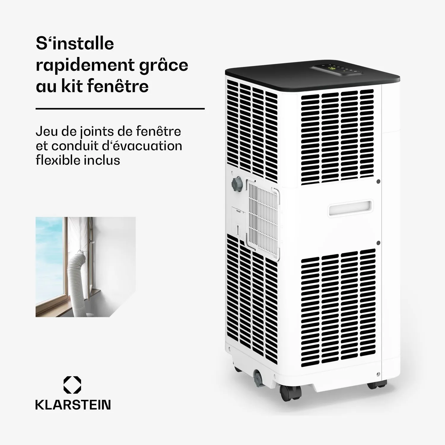 Klarstein Breeze Box Climatiseur Mobile 11000 BTU Blanc