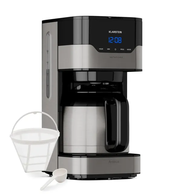 Klarstein cafetière filtre 1,2 L argent 800 W programmable