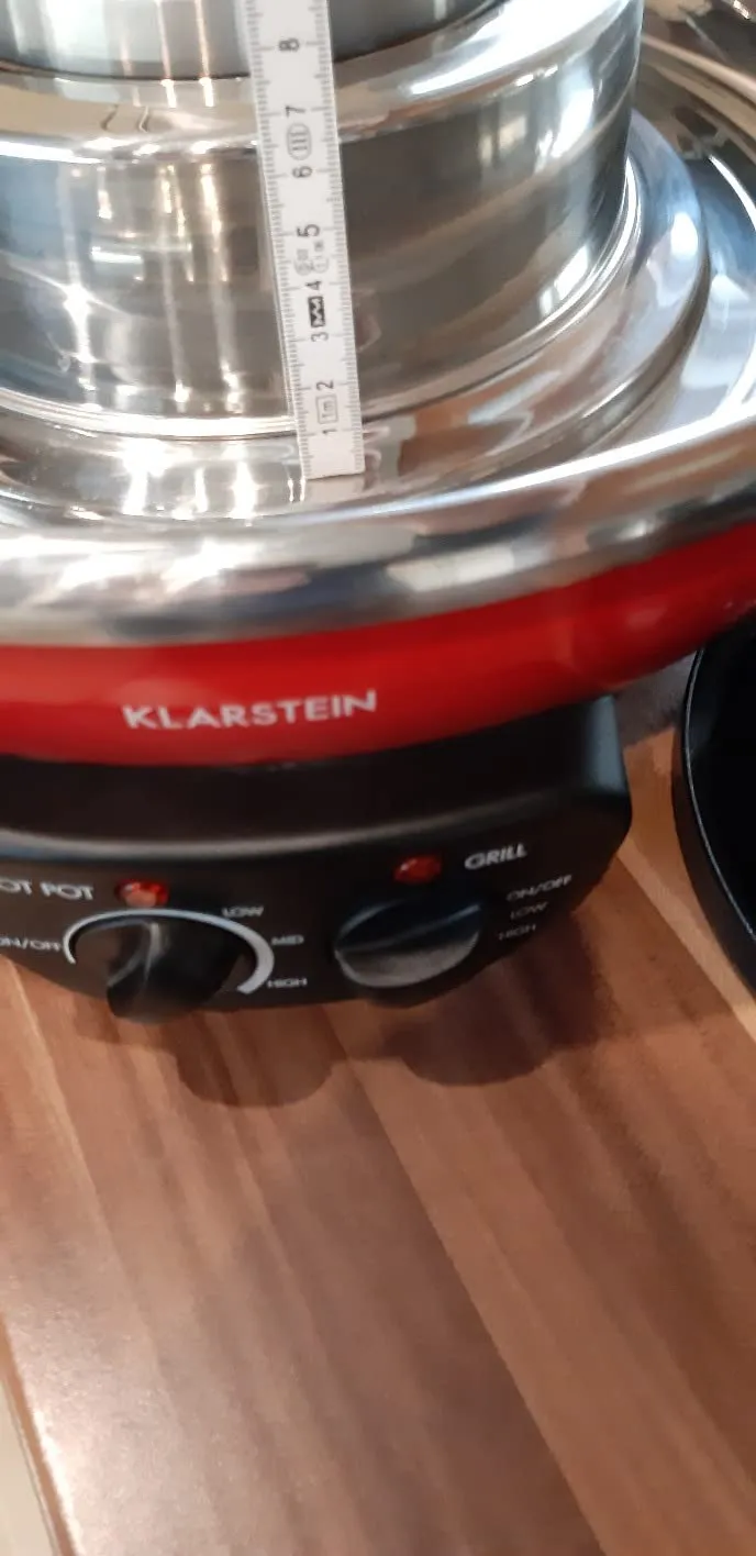 Klarstein Tafelrunde faitout lectrique rouge 5 L 2 en 1