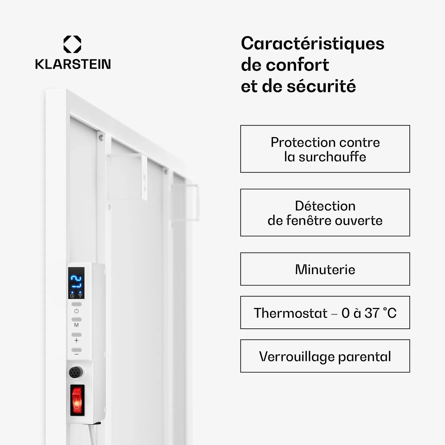 Klarstein radiateur infrarouge 1200 W WiFi IP24 blanc