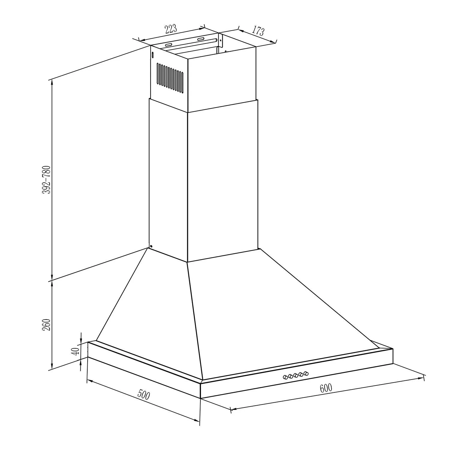 Klarstein Steinklar Hotte Murale 60cm Grise 610m³/h