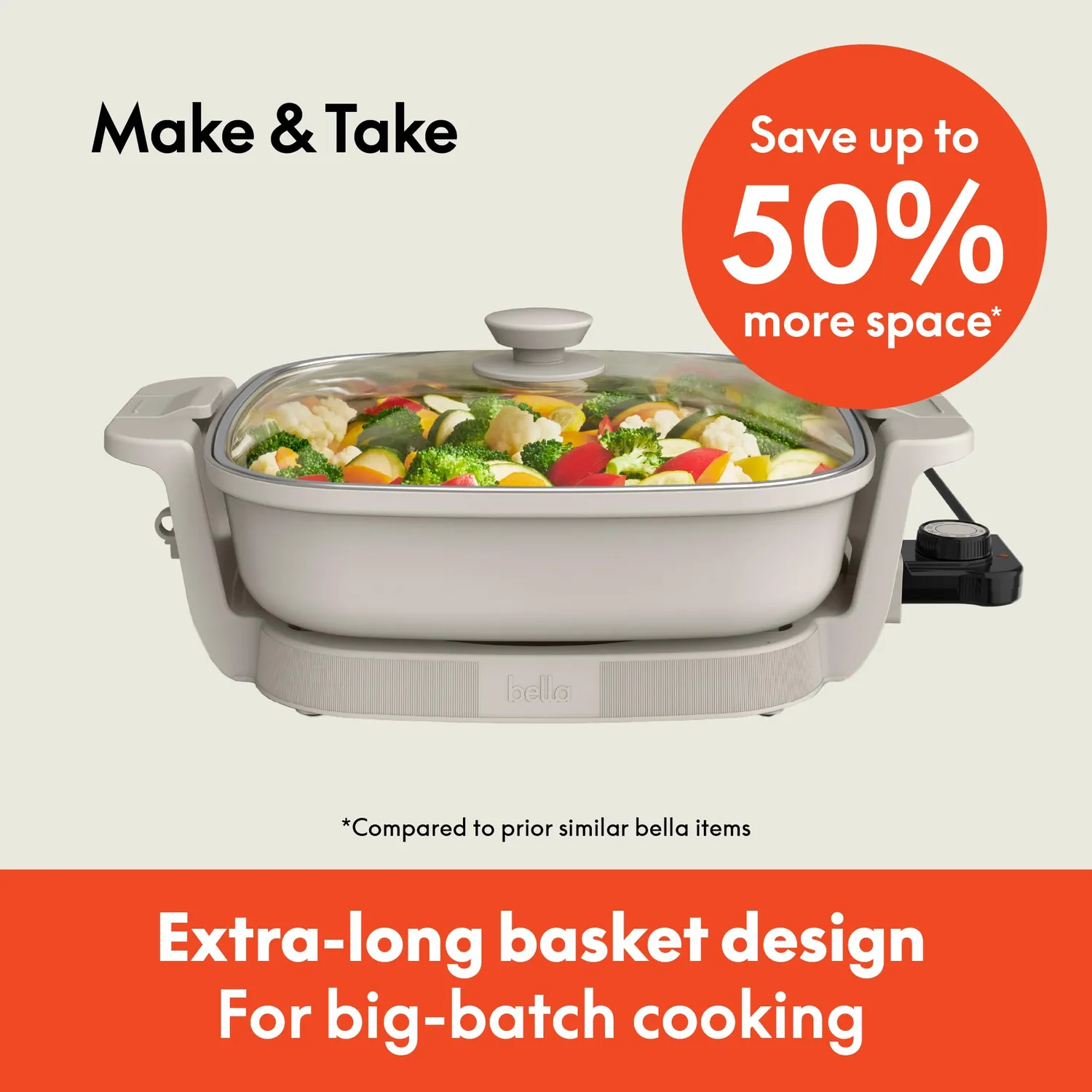 La Bella Make & Take poêle électrique 6 qt oatmilk