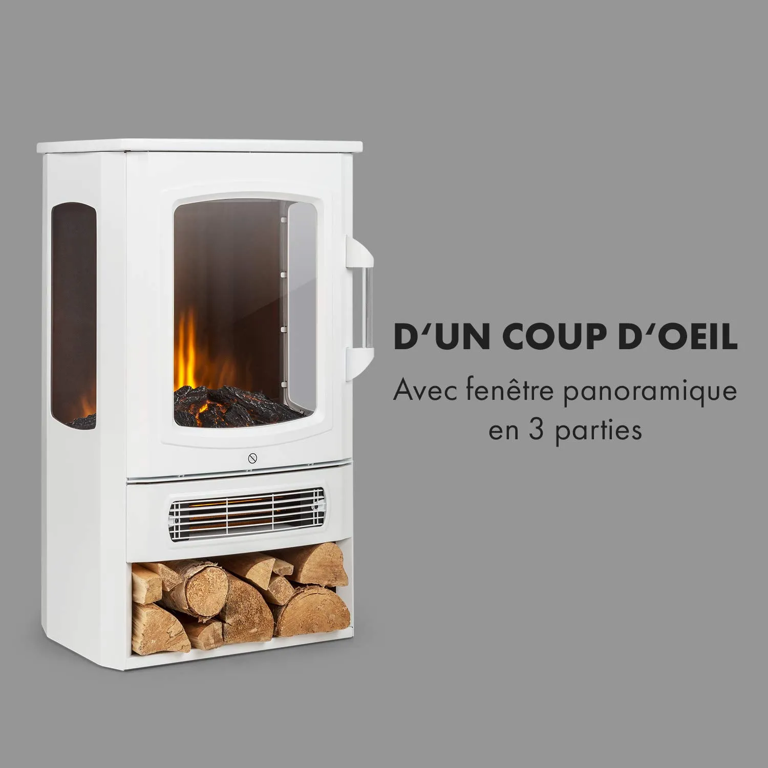 Klarstein Cheminée Électrique 2000W télécommande LED