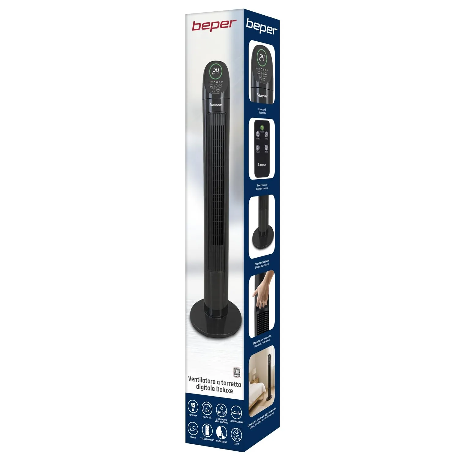 Beper P206VEN310 ventilateur tour télécommande silencieux