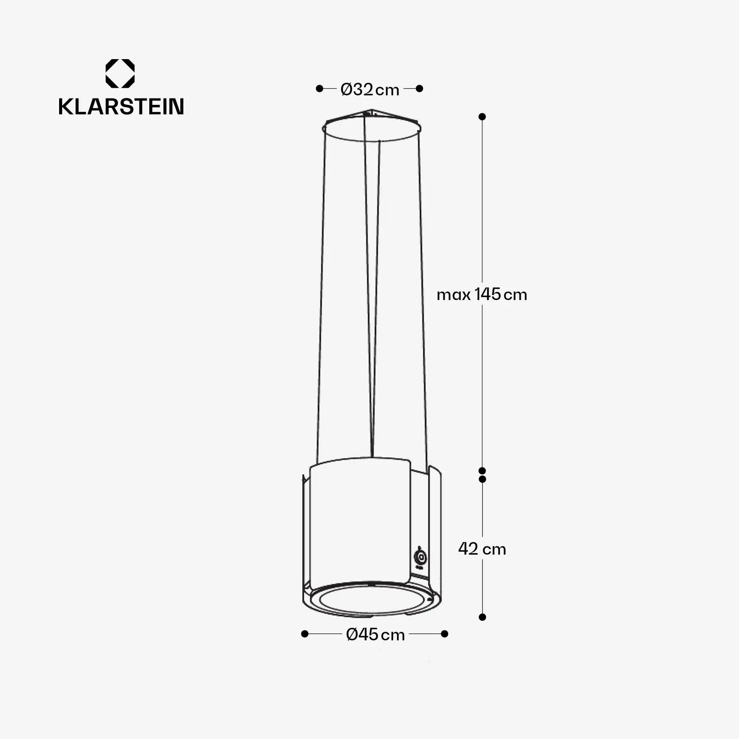 Klarstein Skyfall Hotte Îlot Suspendue Rose Gold 413 m³/h
