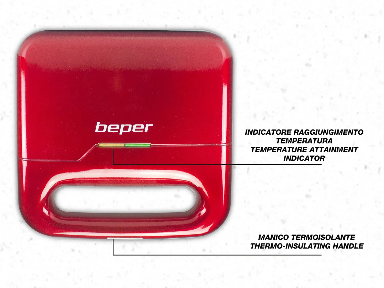 Beper P101CUD100 gaufrier bâtonnets 6 gaufres rouge
