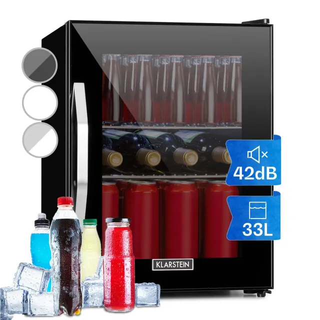 Klarstein mini frigo bar 33 L vitré noir silencieux