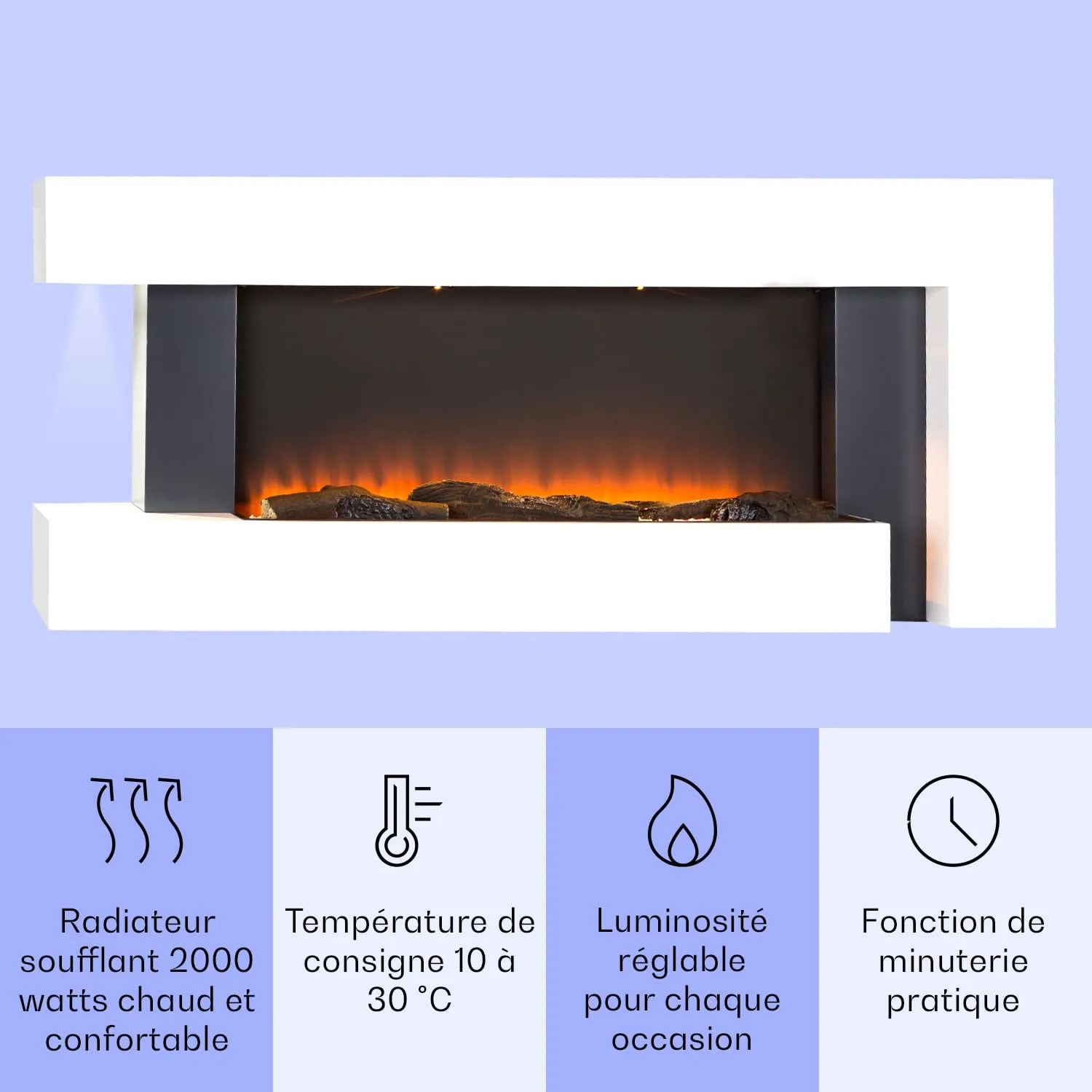 Klarstein Light & Fire 2 cheminée électrique 2000W effet flamme