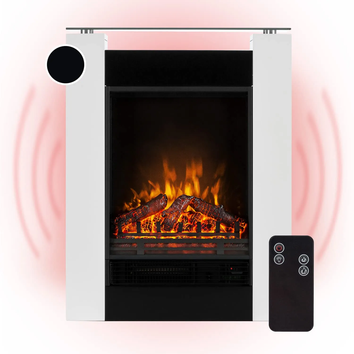 Klarstein cheminée électrique décorative noire 1800W LED