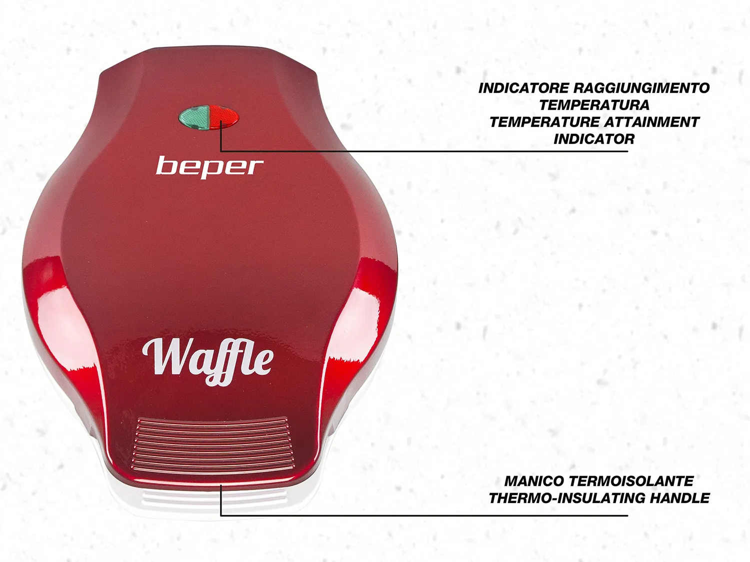 Beper BT.603Y gaufrier cœurs rouge 5 gaufres 18cm