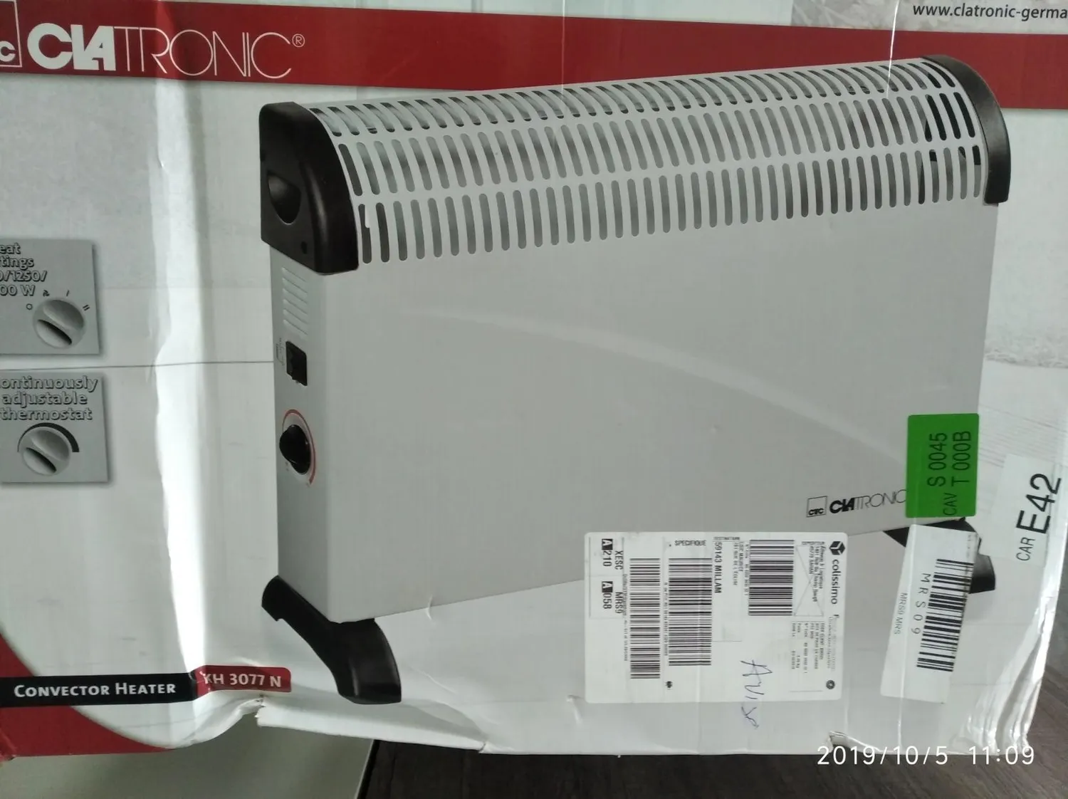 Clatronic KH 3077 N convecteur 2000 W 40 m²
