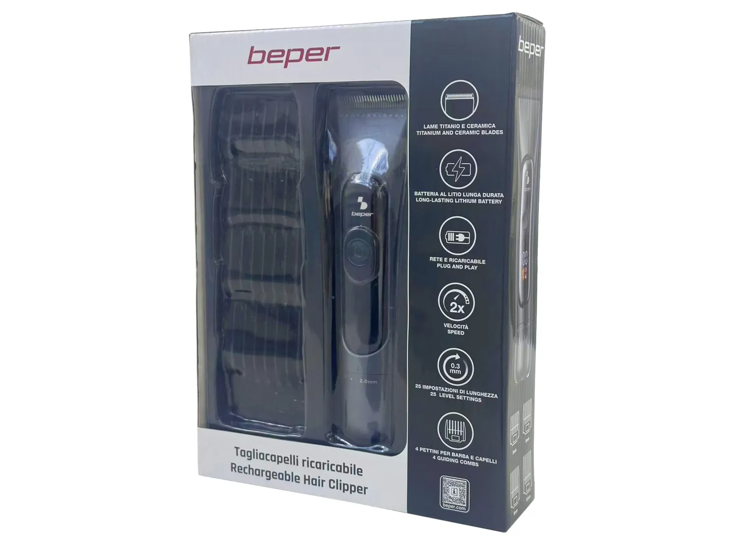 Beper P304CAP010 tondeuse cheveux titane céramique USB-C