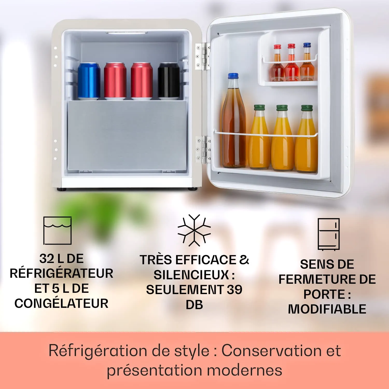 Klarstein Mini Frigo réfrigérateur 32 L avec congélateur