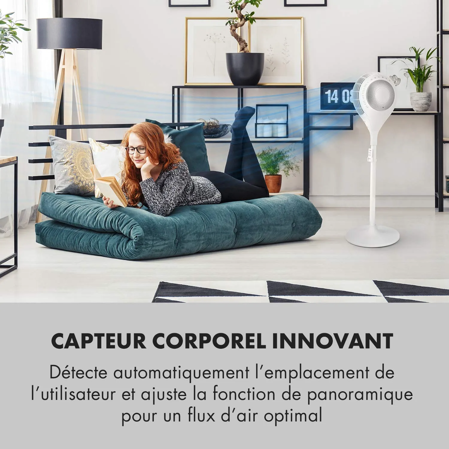 Klarstein Airflex ventilateur sur pied blanc 56 W