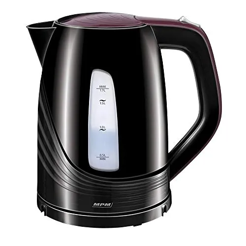 MPM bouilloire électrique 1,7 L noire 2200 W filtre
