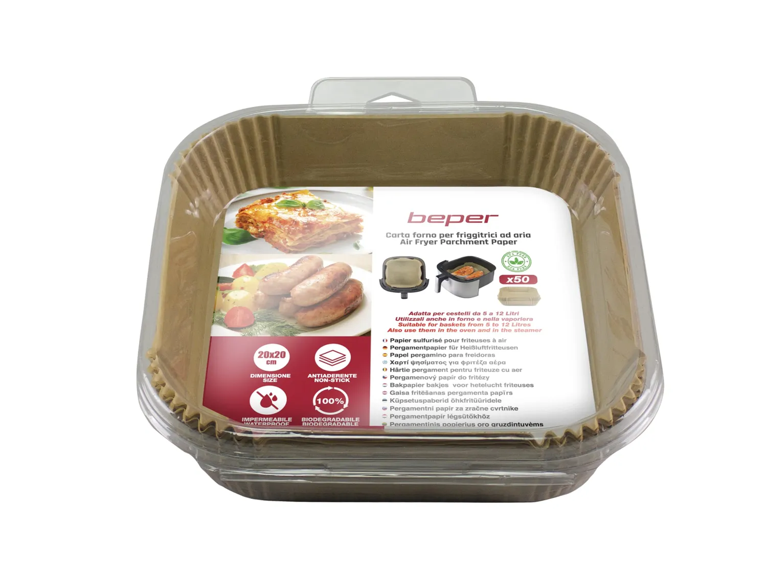 Beper C103ACC004 lot 50 barquettes papier air fryer