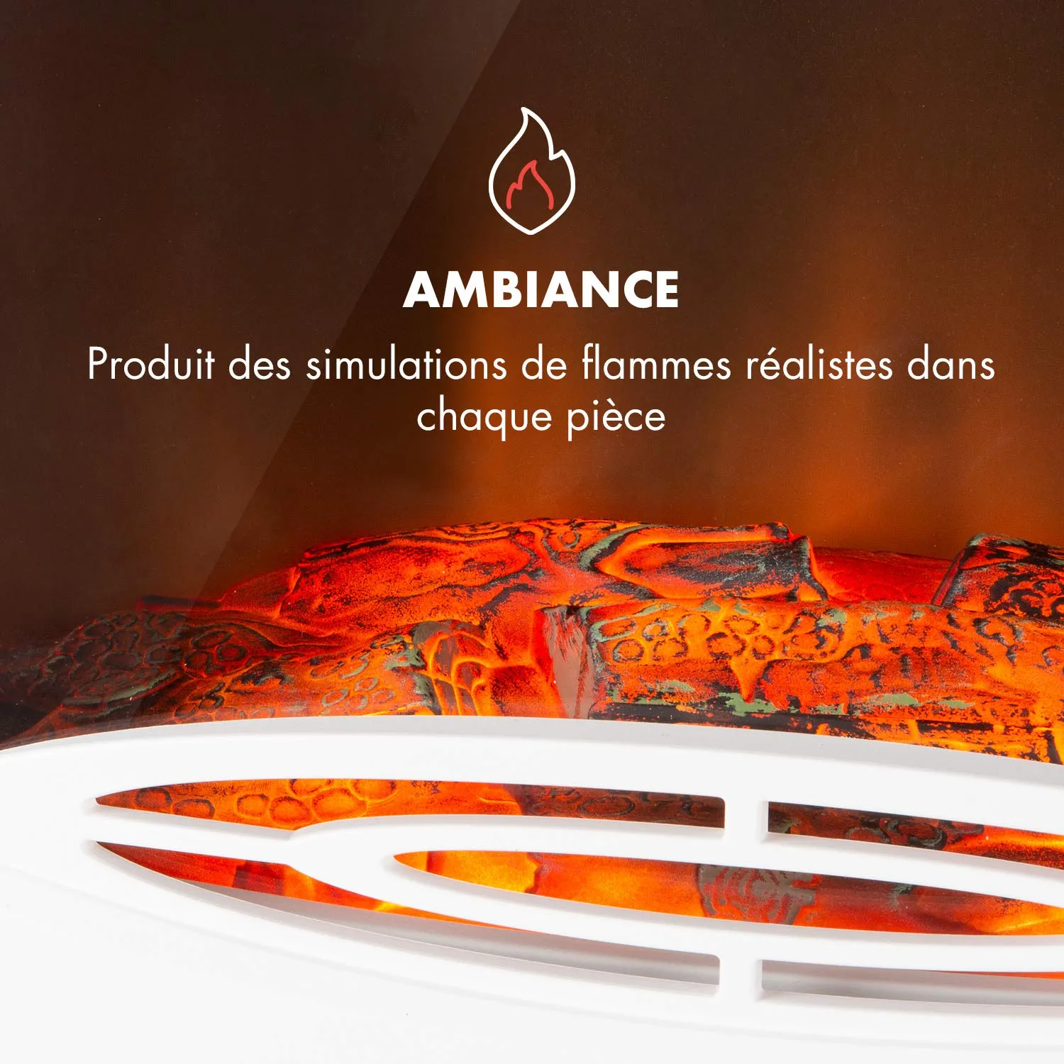 Klarstein Meran cheminée électrique blanche 1850W flamme