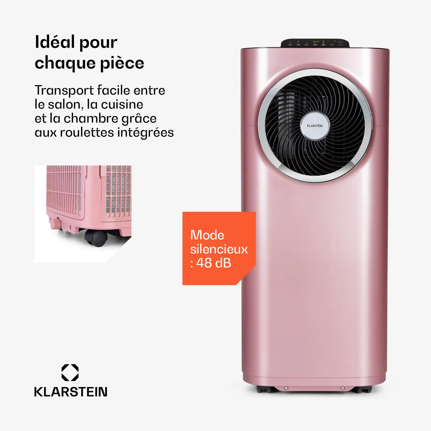 Klarstein Kraftwerk Smart 10K climatiseur mobile or rose 10000 BTU