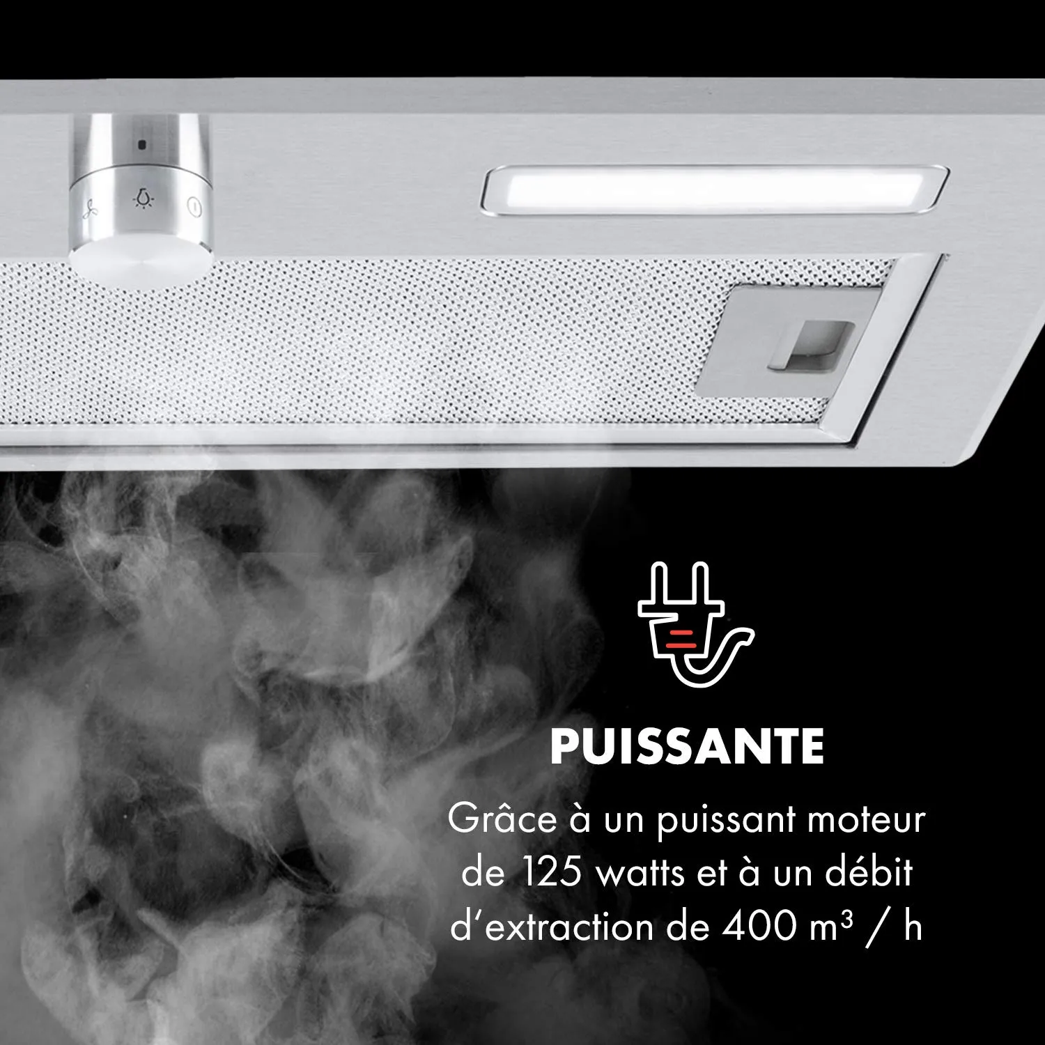 Klarstein Simplica 52 hotte encastrable 52 cm inox