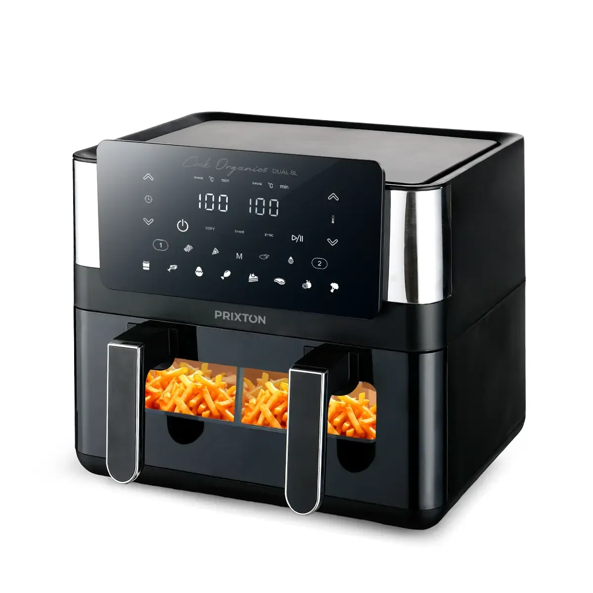 Prixton Cook Organics Dual friteuse sans huile 8 L