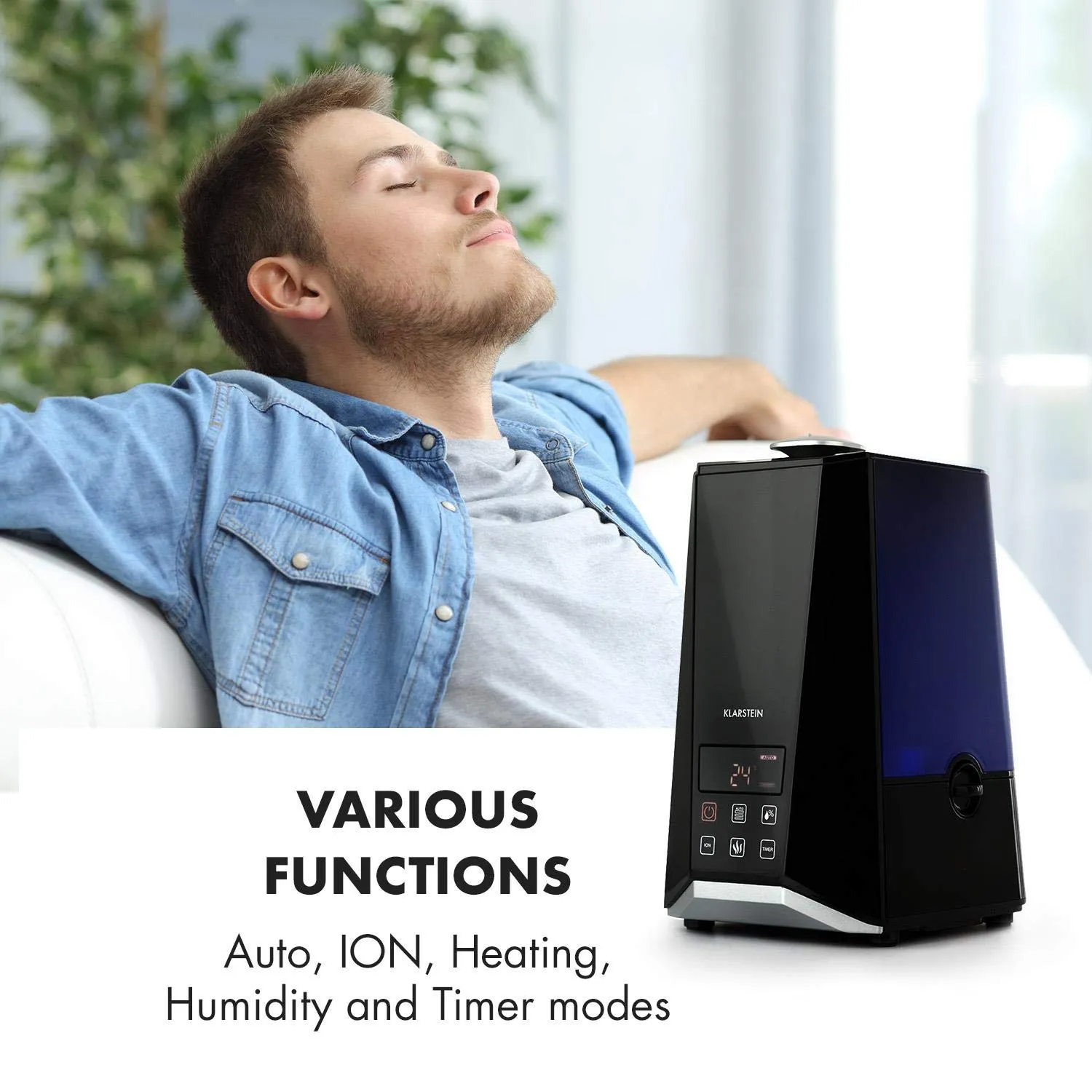 Klarstein VapoAir Onyx Humidificateur 5,5 L Noir Ioniseur