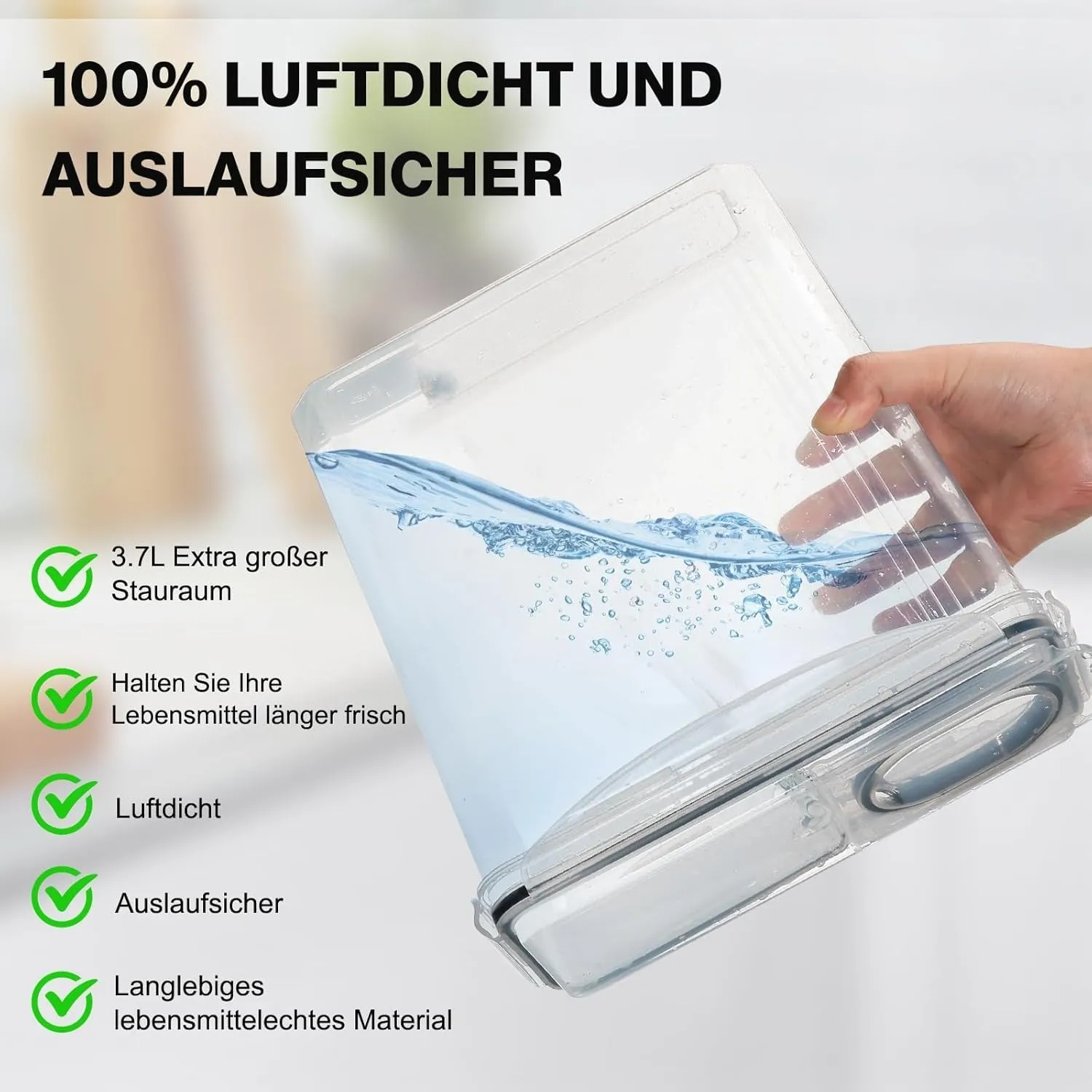 YASHE Boîte Rangement 3,9 L lot de 4 sans BPA