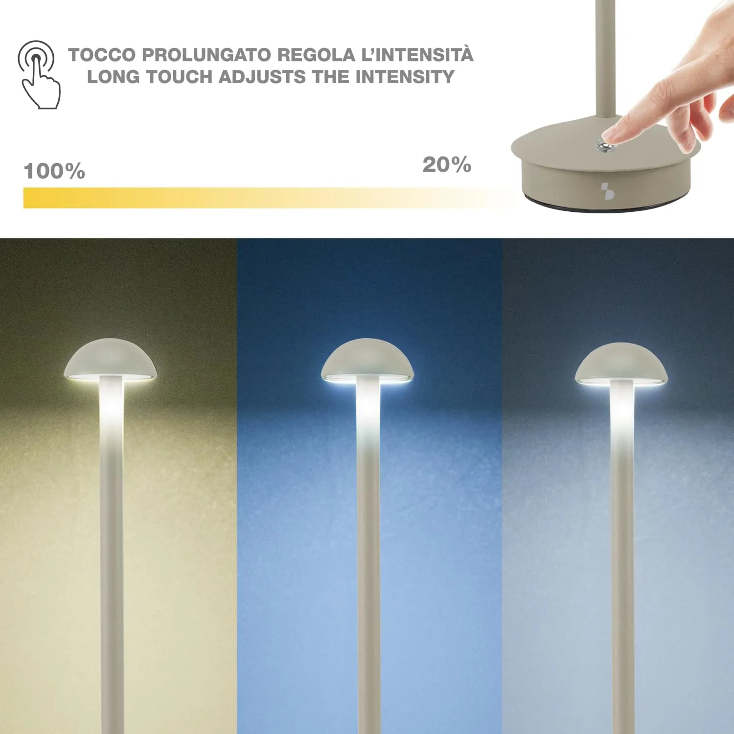 Beper P207ILI152 lampe de table gris tourterelle