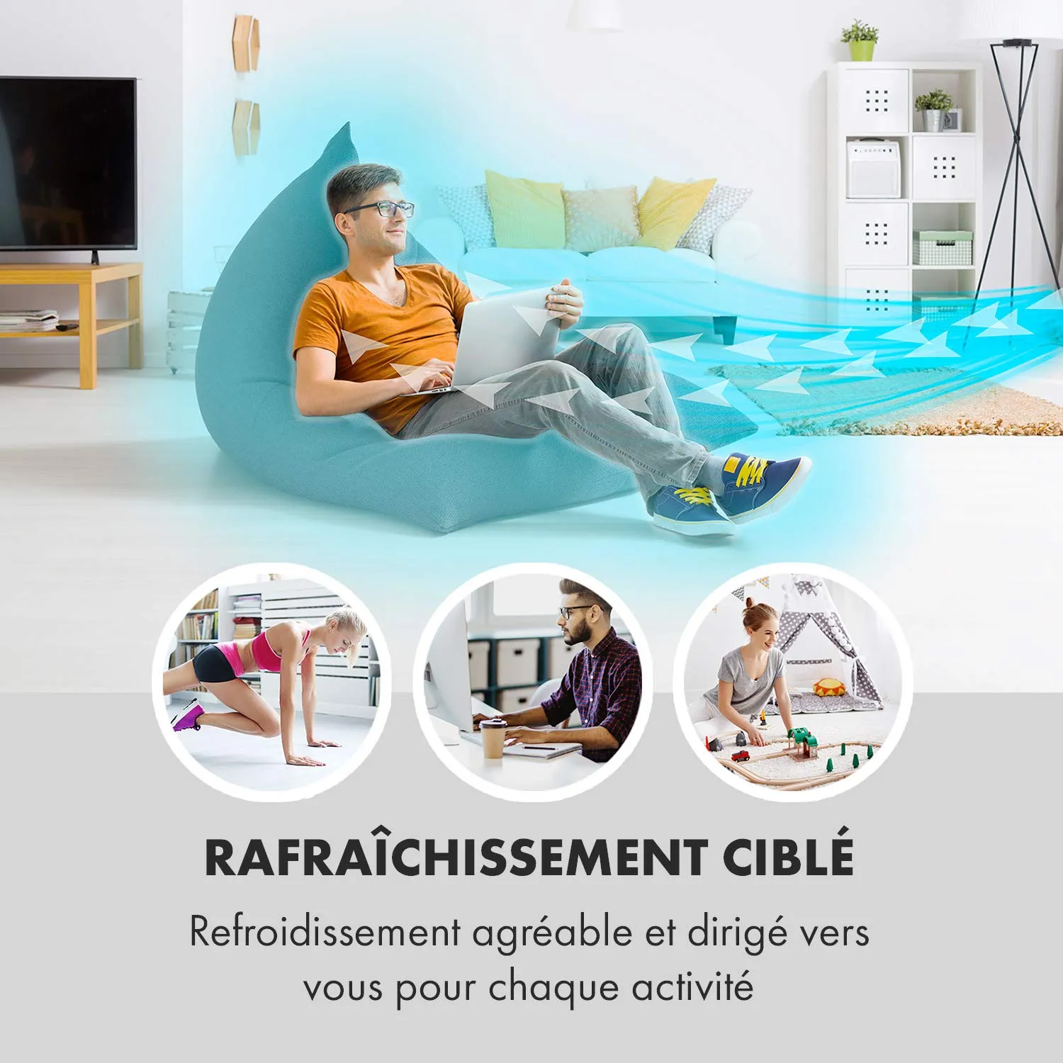 Klarstein Sonnendeck rafraîchisseur air 6 L blanc 3-en-1