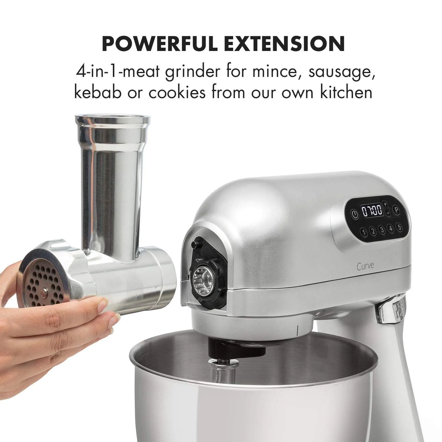 Klarstein Curve robot de cuisine 5 L argent