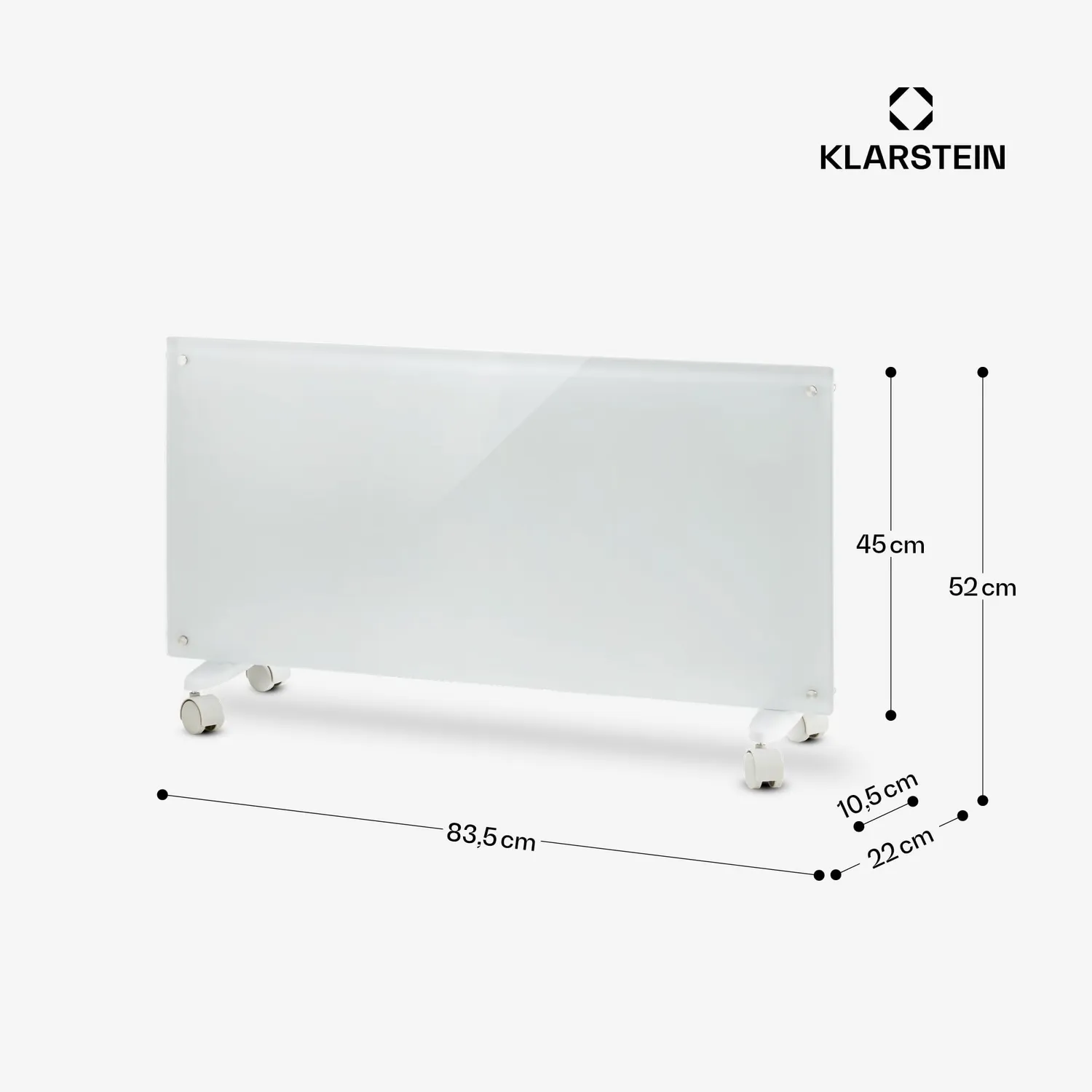 Klarstein radiateur électrique mobile 2000 W blanc WiFi