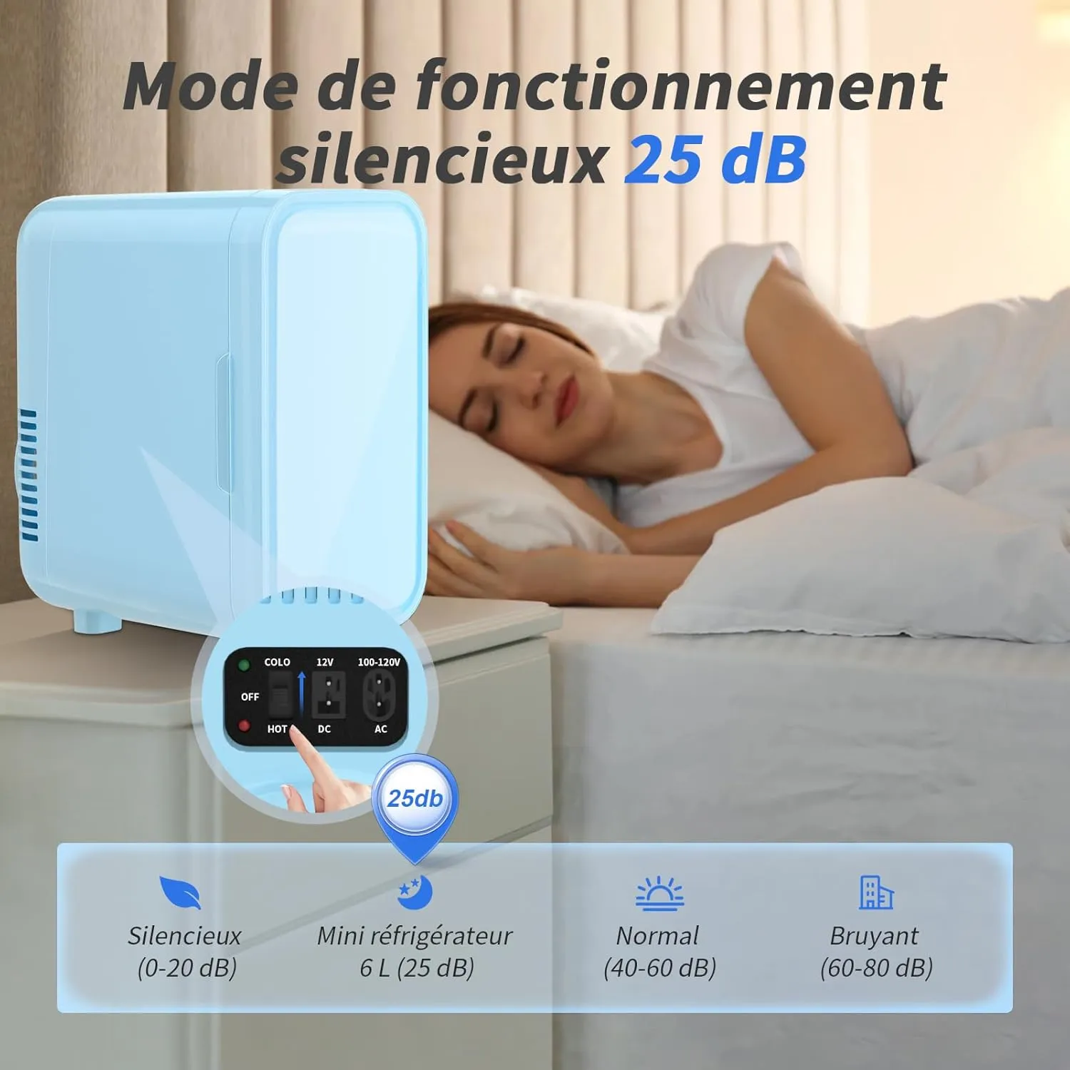 YASHE Mini Frigo 6L 8 Canettes Chaud Froid Blanc