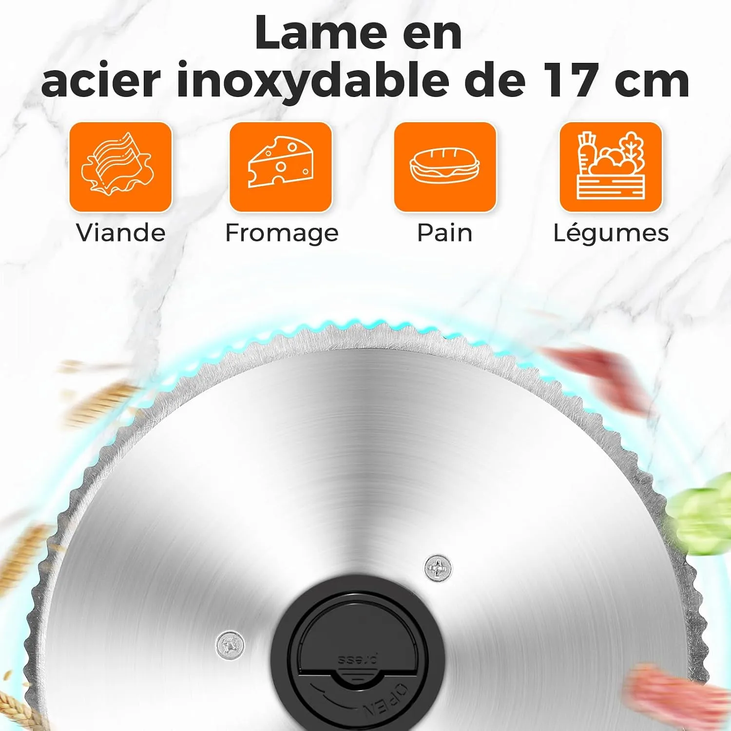 YASHE Trancheuse Électrique Pliable 180W 0-15 mm
