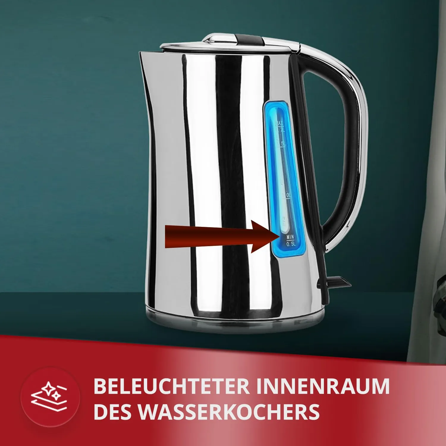 MPM MCZ-71P bouilloire électrique inox 1,7 L