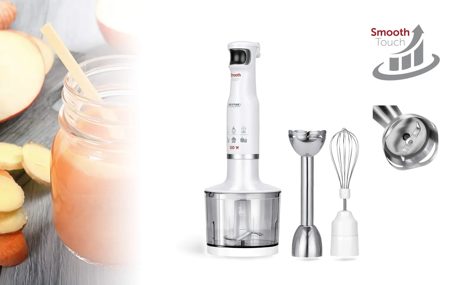 MPM MBL-28 mixeur plongeant 3 en 1 500 W