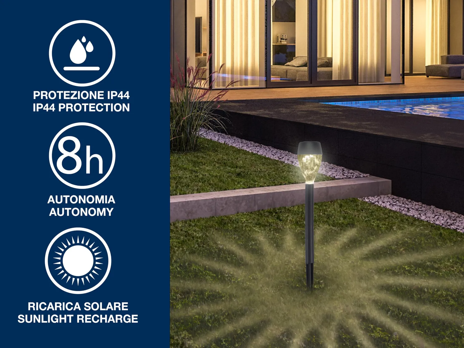Beper P207ILO050 Lampes Solaires Jardin Lot de 5 LED IP44