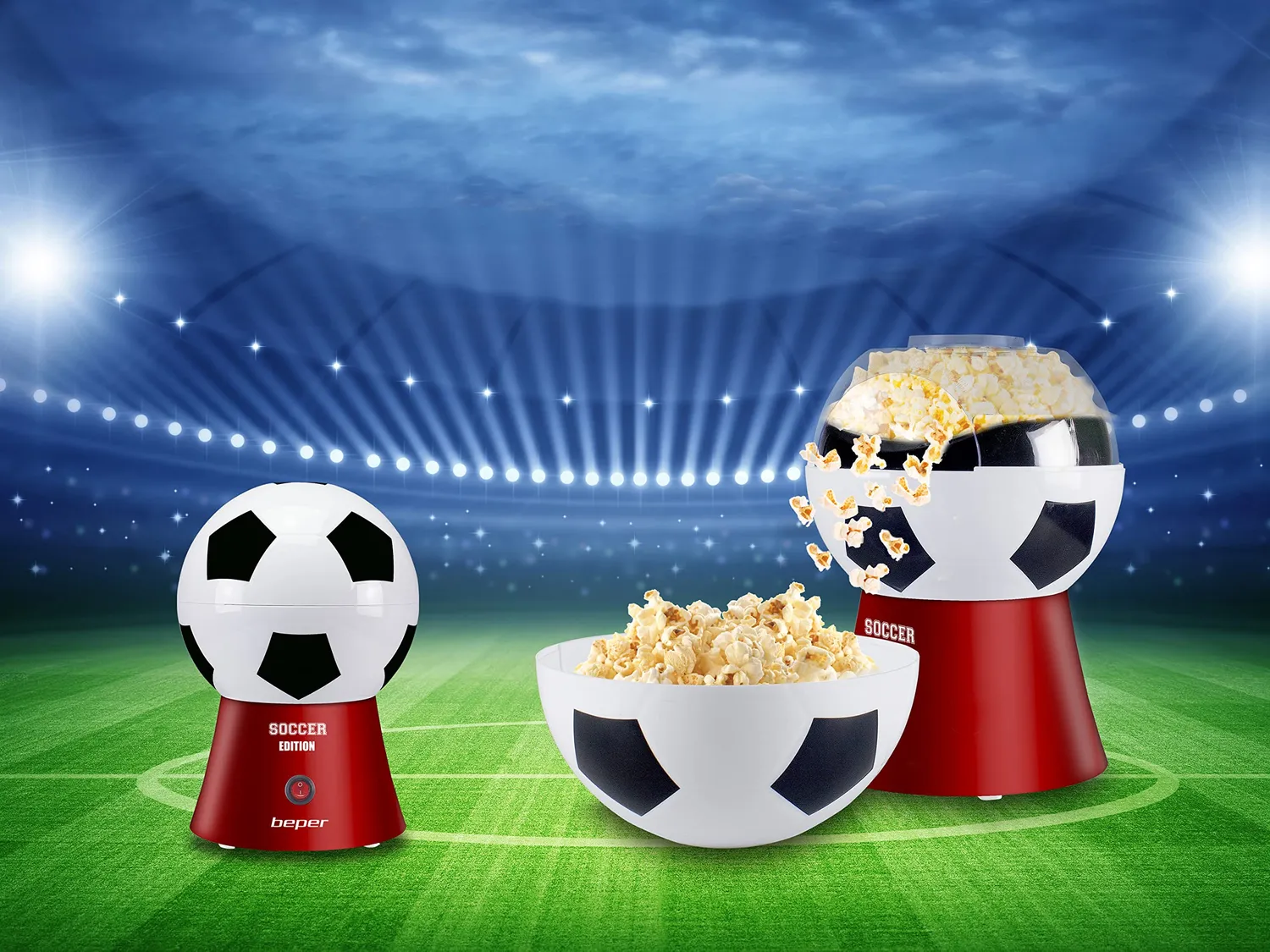 Beper P101CUD051 machine à popcorn Football Edition sans huile