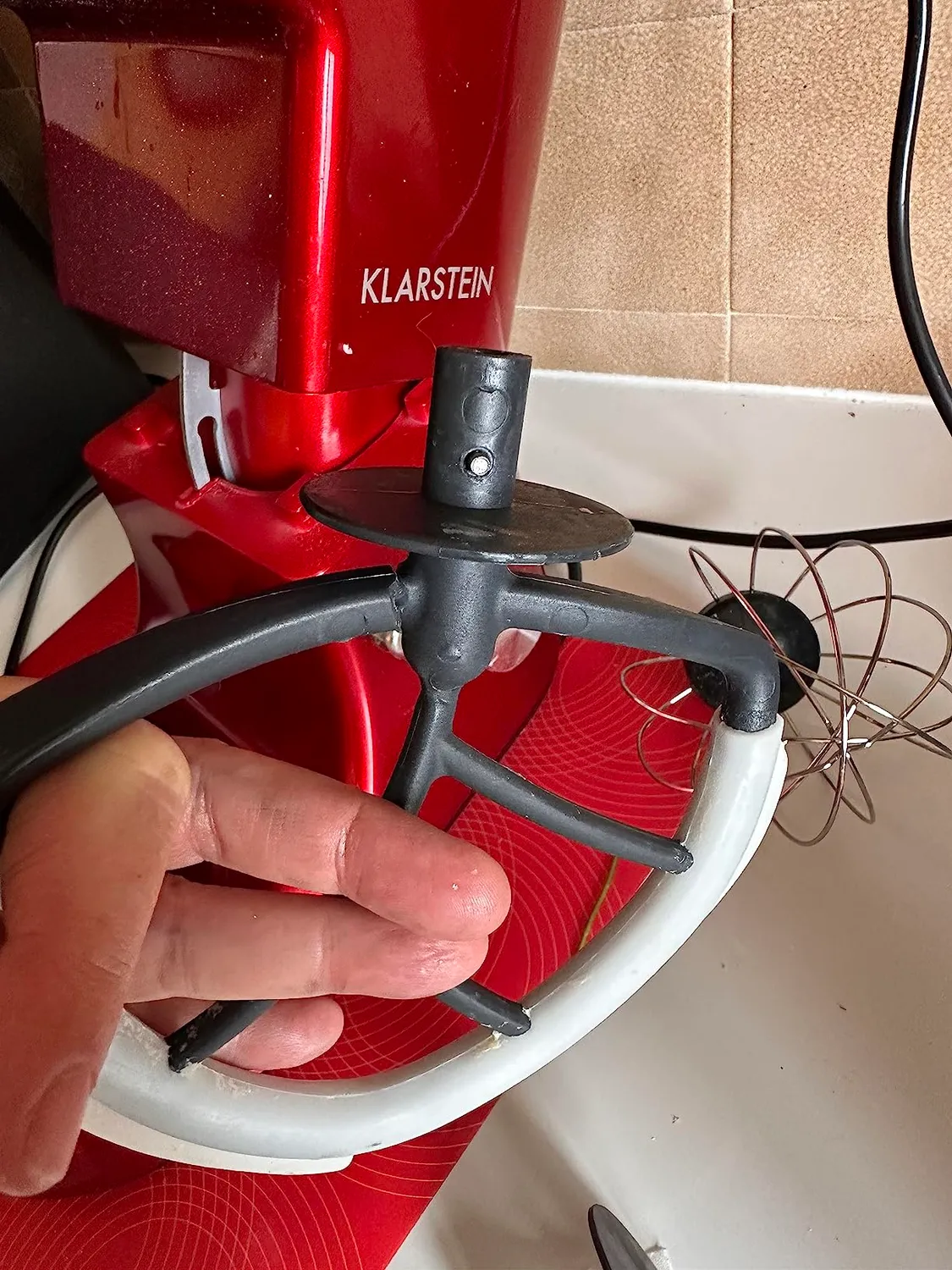 Klarstein Robot Pâtissier Bol 5L 2000W Rouge 6 Vitesses